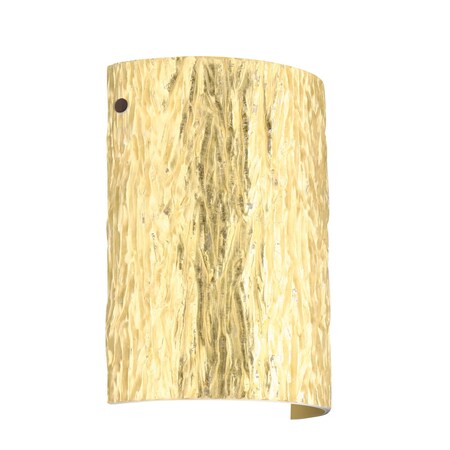 Besa Lighting Tamburo 8 Wall Sconce, Stone Gold Foil, Bronze Cap Finish, 1x8W LED 7090GF-LED-BR